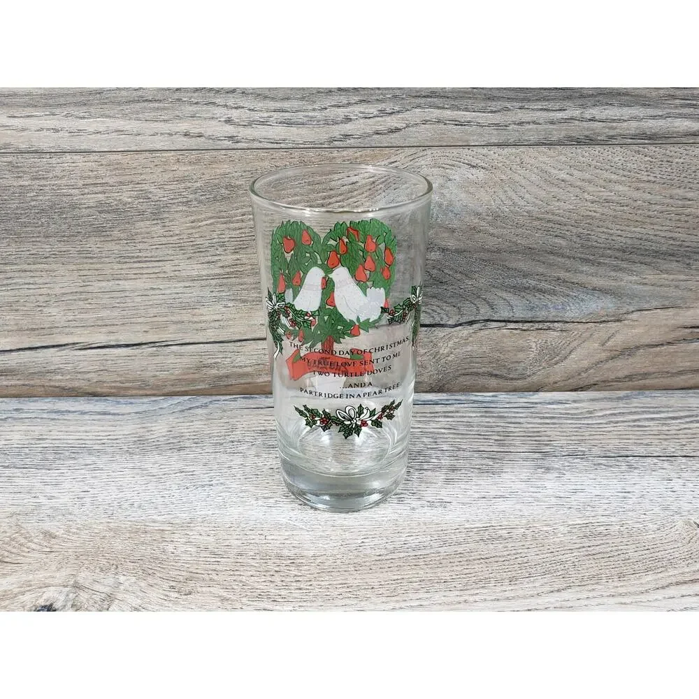 Indiana Glass Vintage 12 Days of Christmas Beverage Glass Day 2